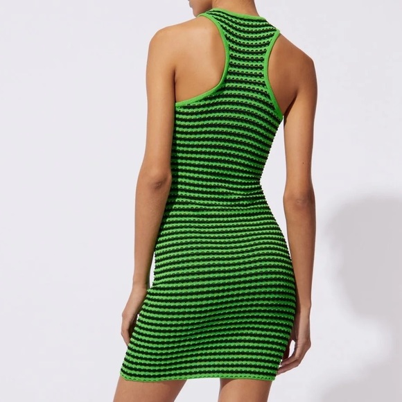 Solid and Striped Green Sia Mini Dress Swimsuit Coverup - Picture 4 of 11